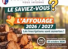 Affouage 2026/2027 - Ouverture des inscriptions