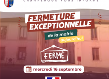 Fermeture exceptionnelle de la mairie le mercredi 16 septembre