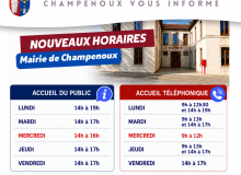 Nouveaux horaires de la mairie
