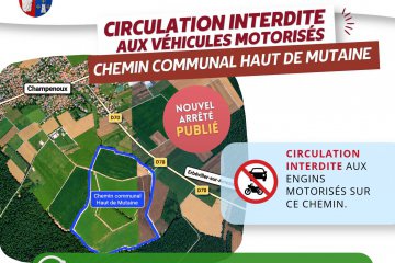 Arrêté concernant le chemin communal "Haut de Mutaine"