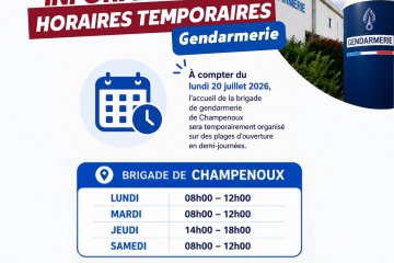 Horaires d'été de la Gendarmerie