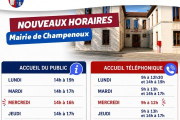Nouveaux horaires de la mairie