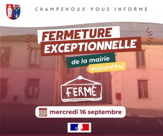 Fermeture exceptionnelle de la mairie
